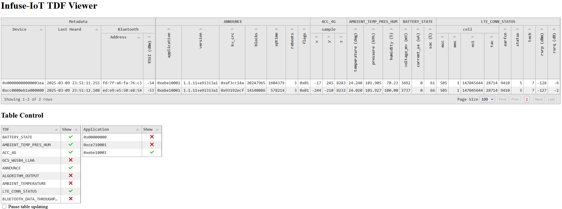 Example infuse localhost webpage display